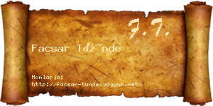 Facsar Tünde névjegykártya