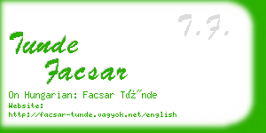 tunde facsar business card